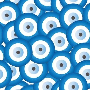 Seamless pattern with blue evil eye vector Stock Illustration