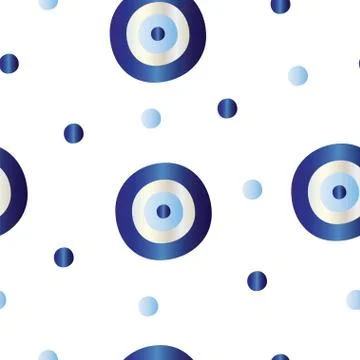 Seamless pattern with blue evil eye vector Stock Illustration