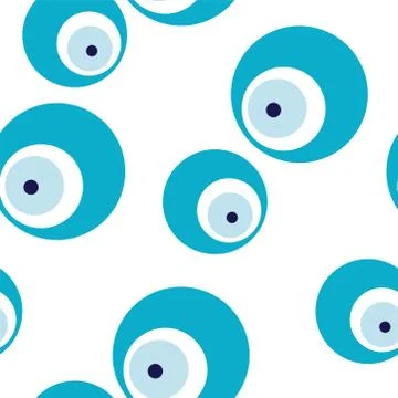 Seamless pattern with blue evil eye vector Stock Illustration