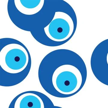 Seamless pattern with blue evil eye vector Illustrazione stock