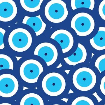 Seamless pattern with blue evil eye vector Stock Illustration
