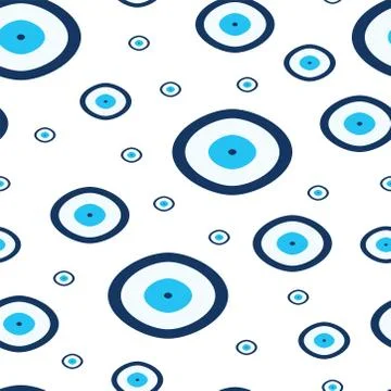 Seamless pattern with blue evil eyes vector Stock Illustration