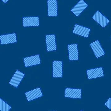 Seamless pattern Blue fabric patch with diagonal stripes and stitching Illustrazione stock