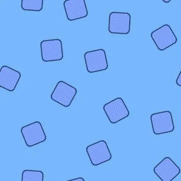 Seamless pattern Blue fabric patch with zig zag border イラスト素材