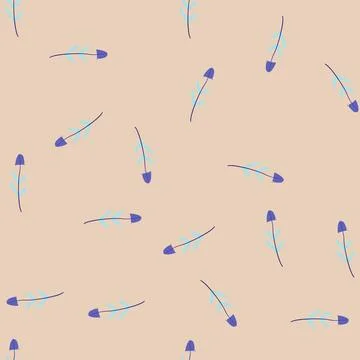 Seamless pattern blue feather exotic bird cartoon vector Stockillustratie