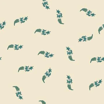 Seamless pattern blue feather exotic bird cartoon vector Stockillustratie