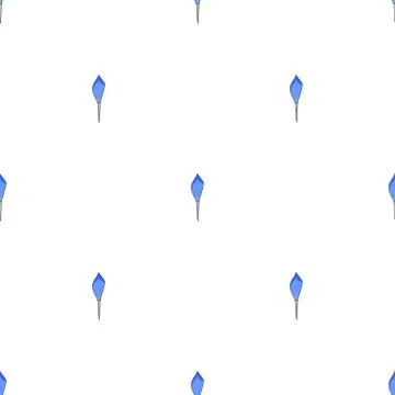 Seamless pattern with blue feathers on white background. Vector illustration. Stock Illustration