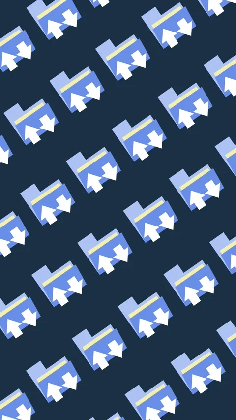 Seamless pattern of blue file folders with white transfer arrows Stock Footage 333299760