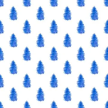 Seamless pattern with blue fir Stock Illustration
