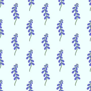 Seamless pattern with blue flower Hyacinth. Spring and summer floral background Stock Illustration