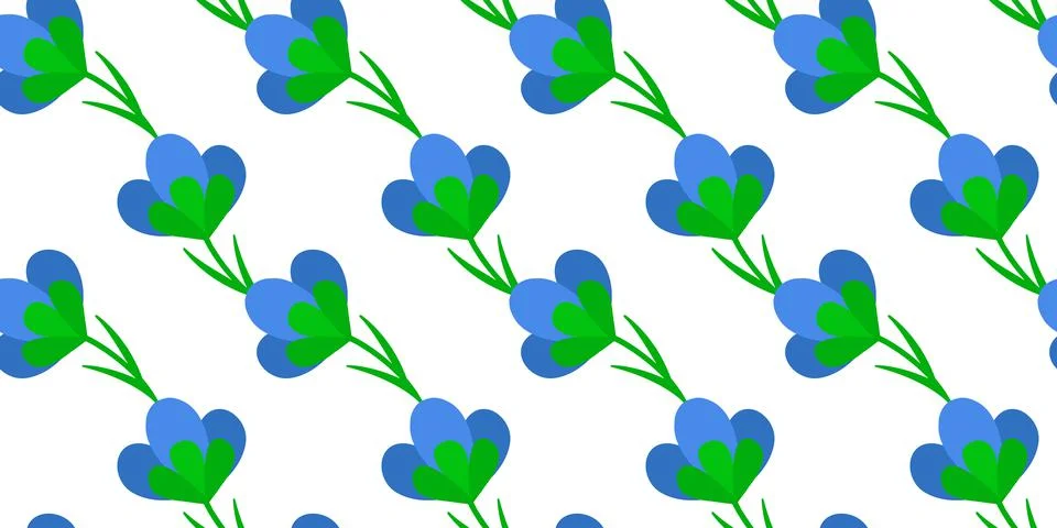 Seamless pattern with blue flower, textile design and packaging Stock Illustration