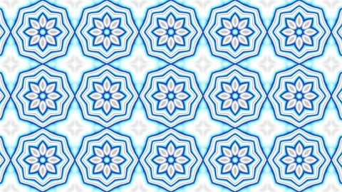Seamless pattern with blue flowers. Abstract loop floral pattern with a white Stock Footage 310966106