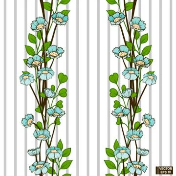 Seamless pattern with blue flowers イラスト素材