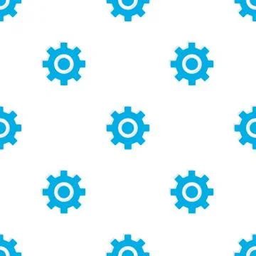 Seamless pattern with blue gears Stock Illustration
