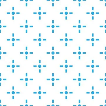 A seamless pattern of blue geometric shapes on a white background Stock Illustration