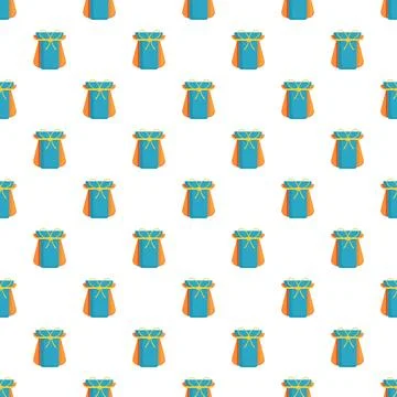 Seamless pattern with blue gift bags for celebration Stock Illustration