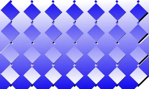 A seamless pattern of blue gradient diamonds on a white background Stock Illustration