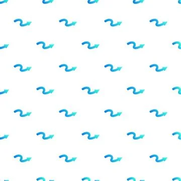 Seamless pattern with blue gradient wavy arrows Stock Illustration