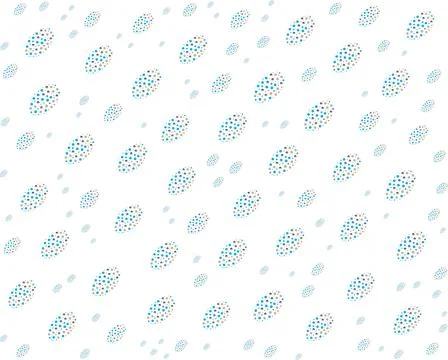 Seamless pattern of blue gray and beige dots forming oval shapes Stock Illustration