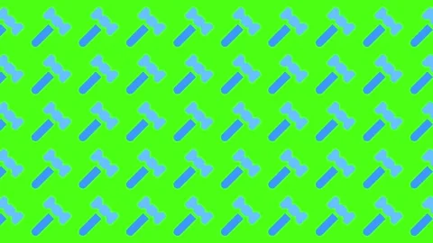 Seamless Pattern of Blue Hammer Icons on Green Screen Background Stock Footage 344875378