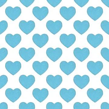 Seamless pattern of blue hearts. Love concept. Design for packaging and Stock Illustration