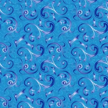 Seamless pattern with blue hues Stock Illustration