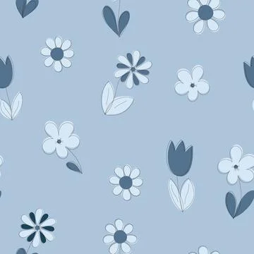 Seamless Pattern In Blue Stock Illustration