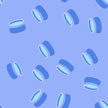 Seamless pattern blue inflatable swimming pool cartoon vector 스톡 일러스트