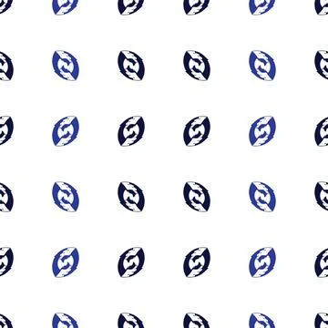 Seamless pattern with blue ink abstract nut shape Stock Illustration