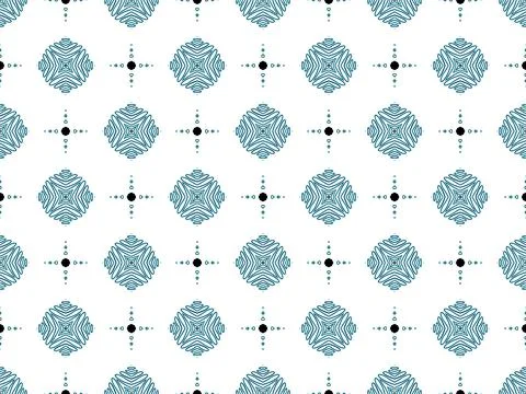 Seamless pattern with blue lace on white background Illustrazione stock