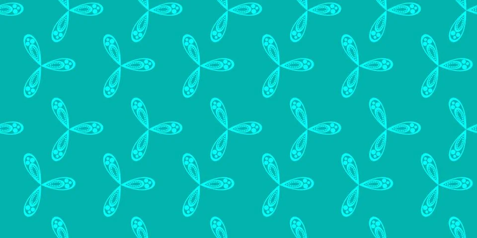 Seamless pattern with blue leaves on white background,  floral pattern,tileab Stock Illustration