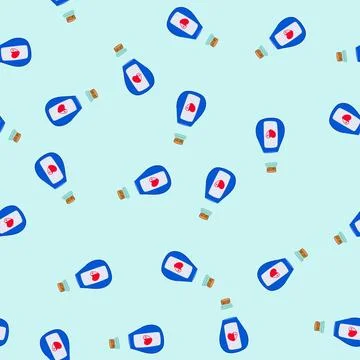 Seamless pattern blue magic health potion vector for healing gamers Stock Illustration