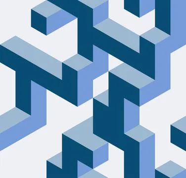 Seamless pattern blue maze Stock Illustration