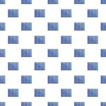 Seamless pattern of blue metal file cabinets Stock Illustration