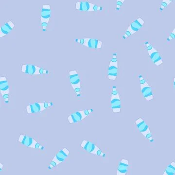Seamless pattern blue mineral water cartoon vector Stockillustratie