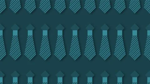 Seamless pattern of blue neckties on dark background for Bosses Day corpora.. Stock Illustration
