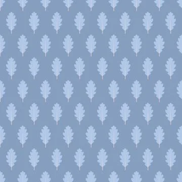 Seamless pattern with blue oak leaves Stock Illustration