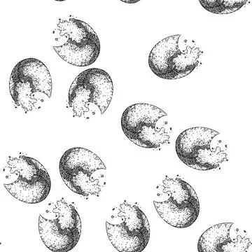 Seamless pattern blue ocean wave sketch hand drawn Stock Illustration