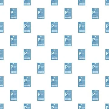 Seamless pattern of blue parking tickets on a white background Illustrazione stock