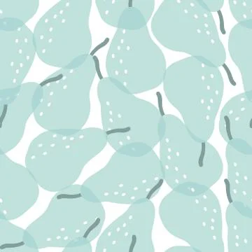 Seamless pattern with blue pears Stock Illustration