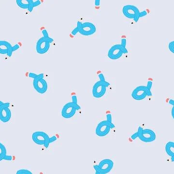 Seamless pattern blue pencil bending and looping for creative ideas Illustrazione stock
