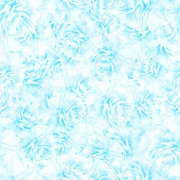 SEAMLESS pattern of blue peony blossoms Stock Photos
