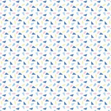 Seamless pattern with blue, pink, yellow and white random spot. Geometric orn Stock Illustration