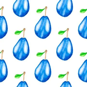 Seamless pattern with blue plums Stock Illustration