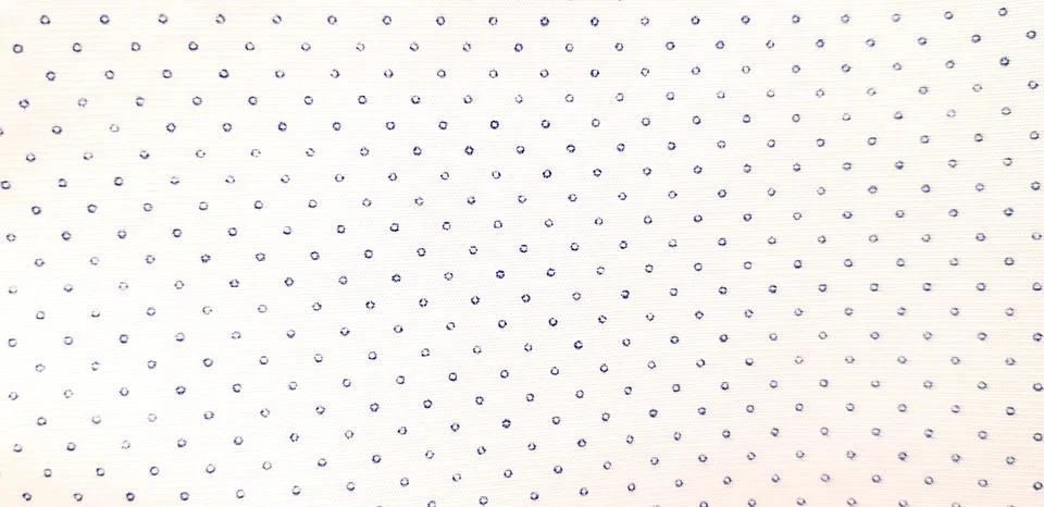 Seamless pattern of blue polka dot on white fabric or cotton for background. 库存照片