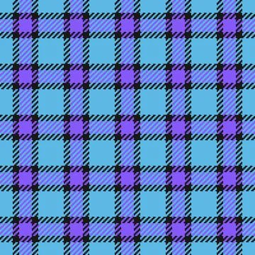Seamless pattern. Blue, purple, and black tartan textile design. Classic Sc.. Stock Illustration