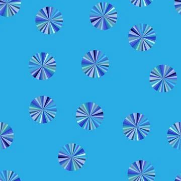 Seamless pattern Blue radial color wheel showing spectrum shades 库存插图