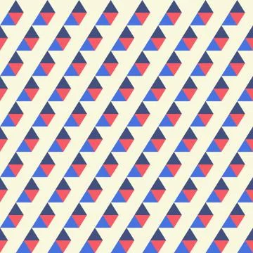 Seamless pattern of blue, red triangles Stock Illustration