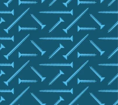 Seamless pattern blue screws Stock Illustration