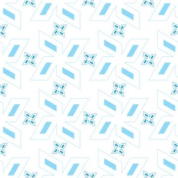 Seamless pattern with blue shapes Stock Illustration